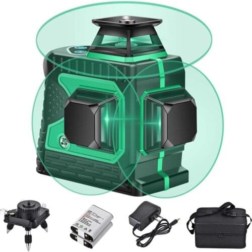 Laser Level Green 12 Lines 3D Level Self-Leveling 360 Horizontal And Vertical Cross Super Powerful Green Laser Level