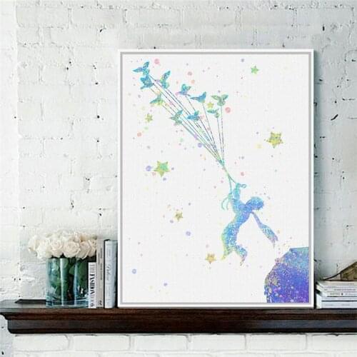 Le Petit Prince Poster Classic Fairy Tale Canvas Painting Flying Birds Print Wall Art Pictures Nordic Living Room Home Decor