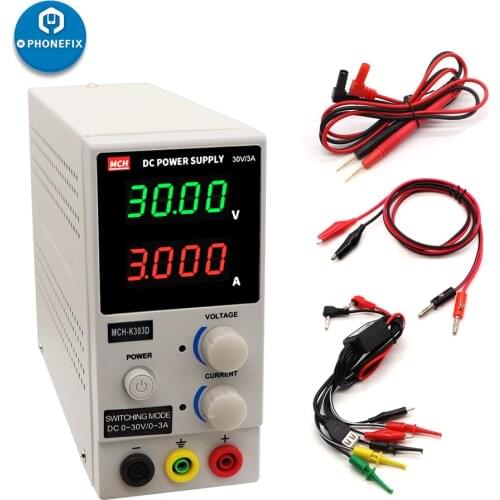 MCH-K305D MCH-K303D Mini Switching Regulated Adjustable DC Power Supply SMPS Single Channel 30V 5A Variable With Cable