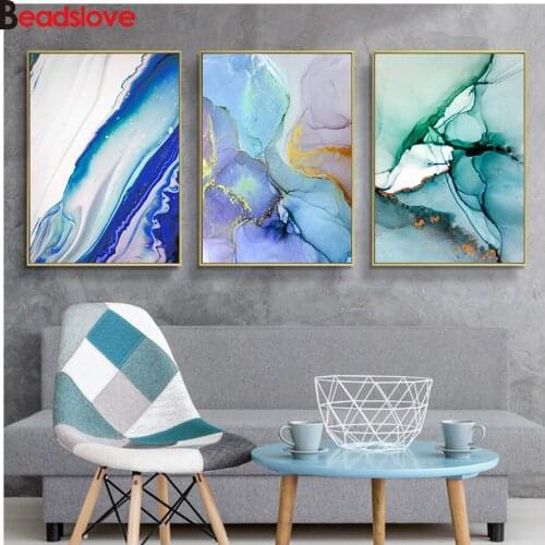 DIY Diamond Painting Geometric Agate Marble Abstract diamond Embroidery 5d mosaic Diamond needlework cross stitch 3 pcs decor