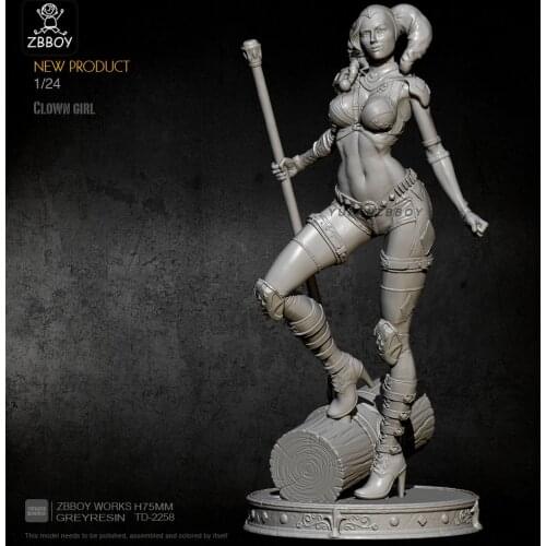 1/24 Resin Figure Kits Clown girl Model Self-assembled TD-2258