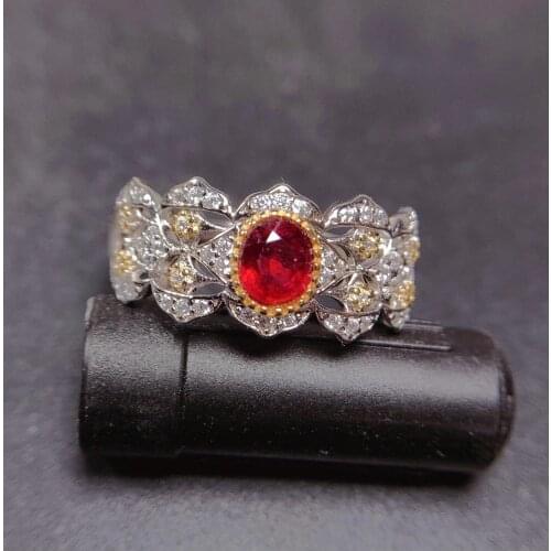 New 100% Natural and Real Ruby ring 925 sterling silver Fine handworked jewelry Female Anniversary Jewelry