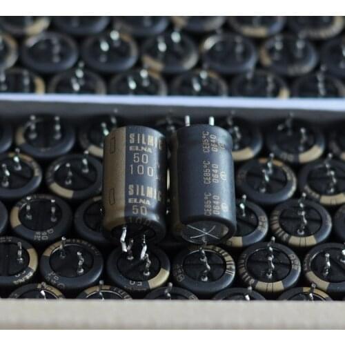 Original new 100% 100UF 50V silmic II abrasive audio capacitor with short copper feet 85 degrees (Inductor)