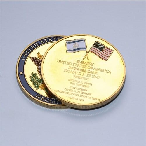 New Jerusalem USA Embassy Donald Trump Challenge Commemorative Coin, USA Dealer