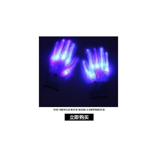 New Led Skeleton Gloves Halloween Luminous Stage Performance Light Up Gloves for Kids & Adults