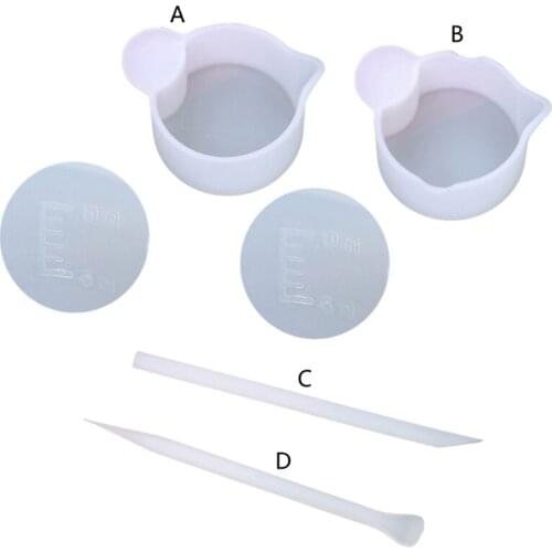 M2EA Silicone Stirrer Stick Clear Glue Mixing Cup for DIY Resin Casting Jewelry Making Tools Accessories
