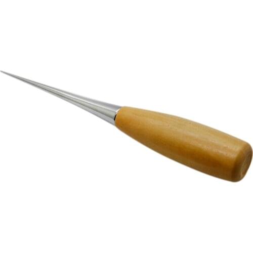Hot sale 1pcs Awl Pinpoint Hole Punch Clicker Scratch Wood handle Tool For Sewing Leather Craft