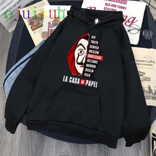 New Money Heist Harajuku Sweatshirt Men/Women La Casa De Papel Hip Hop Hoodie Fashion House of Paper Fashion Top Tees Female