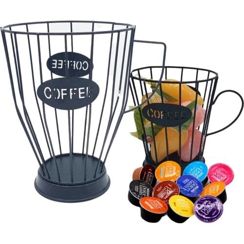 Coffee Capsule Universal Storage Basket Coffee Cup Basket Vintage Coffee Pod Organizer Holder Black For Home Cafe Hotel Bar