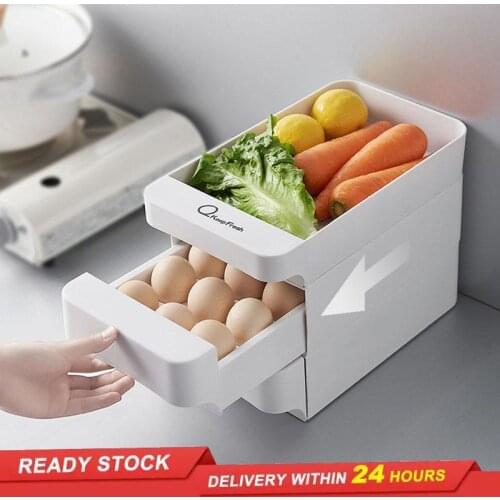 Drawer-type stackable egg storage box, egg grid, multi-layer egg rack, holding fresh-keeping egg box, household goods rack