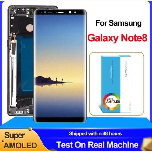 Original BROOWE 6.3'' Super AMOLED For Samsung Galaxy Note 8 N9500 N9500F Display Touch Screen Digitizer Assembly With Frame