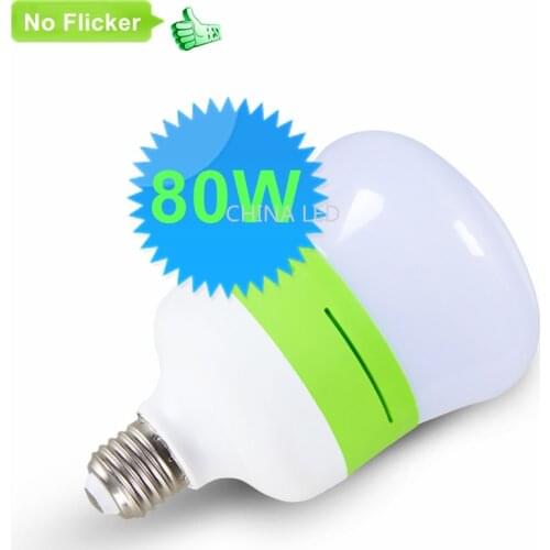 1/9Pcs NEW E27 LED Lamp No Flicker 10W 20W 30W 40W 60W 70W 80W 220V Bomlillas LED Ampoule Blub For Indoor Home Kitchen Lighting