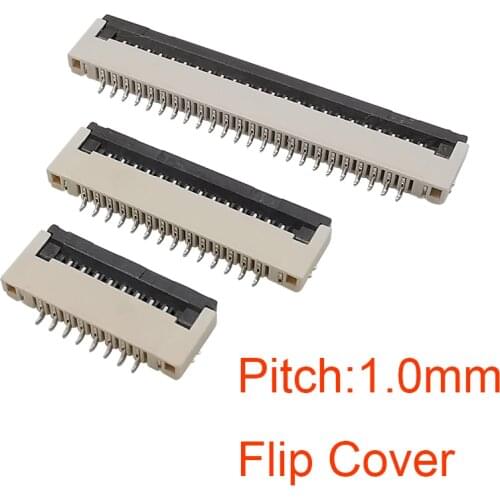 10Pcs FPC FFC Under Clamshell Flat Cable Socket Connectors 1mm Pitch 4P 6P 8P 10P 12P 14P 16P 18P 20P 24P 26P 30Pin PCB Terminal