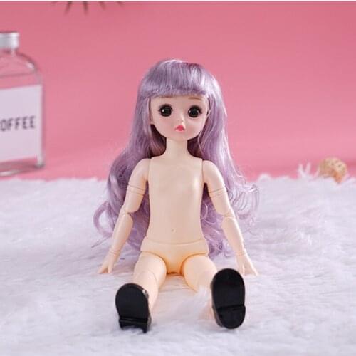 28cm BJD Dolls 1/6 Baby Dolls 25 Movable Joints Cute Princess 3D Eyelash DIY Female Nude Body Dolls Toys for Girls Gifts