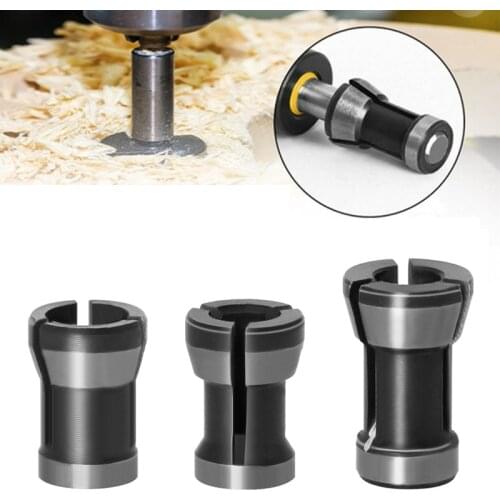 3PCS/Set 6/6.35/8MM Collets High strength And hardness Carbon Steel Trimming Machine Electric Router Milling Cutter Accessories