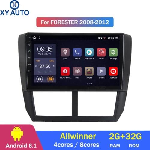 9 inch 2.5D IPS HD multi-touch screen Android8.1 2G RAM 32G ROM NAVI for Subaru Forester 2008-2012 with Bluetooth USB WIFI SWC