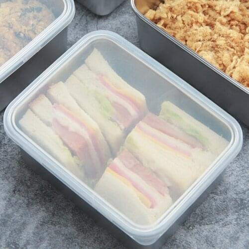 ABSF Stainless Steel Fresh-Keeping Box Storage Box with Lid Food Storage Box Cooking Ingredient Packaging Box