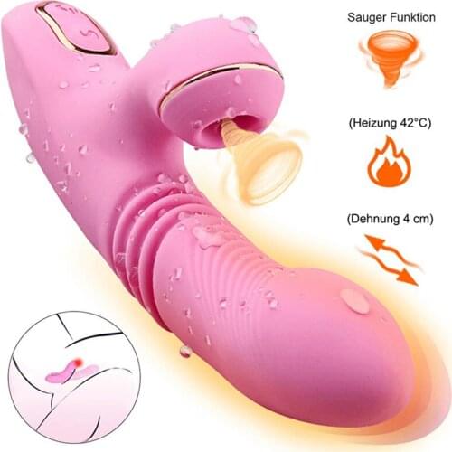 Tibe automatic telescopic sucking vibrators warming female masturbator sex toys for woman