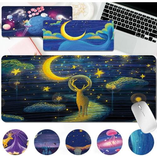 Large Size Gaming Mouse Pad Painting Series Keyboard Mat PU Leather Office Computer Desk Mat 30x60CM/30x80CM Computer Mousepad