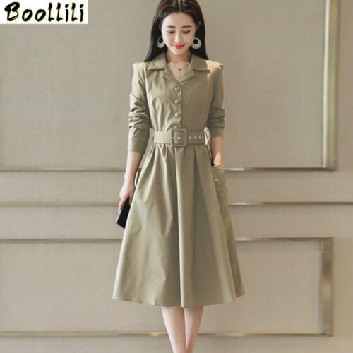 Boollili Spring Autumn Dress Women Clothes 2020 Long Office Party Dress Womens Dresses Korean Vintage Dress Elegant Vestidos