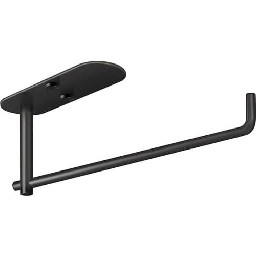 Paper Towel Holder Under Cabinet Mount for Kitchen Paper Towel, Adhesive Black Paper Towel Roll Holder Stick on Wall