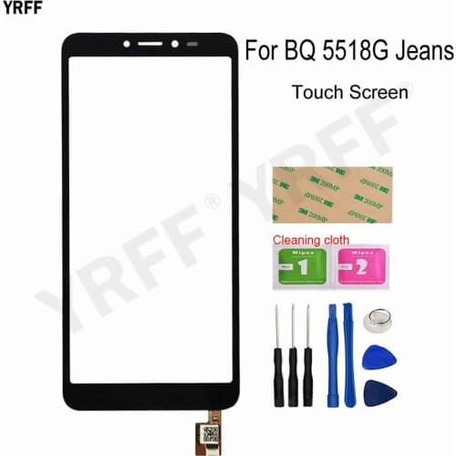 For BQ 5518G Touch Screen Digitizer For BQ 5518G Jeans Touch Glass Panel Sensor Assembly Parts 3M GLue Wipes