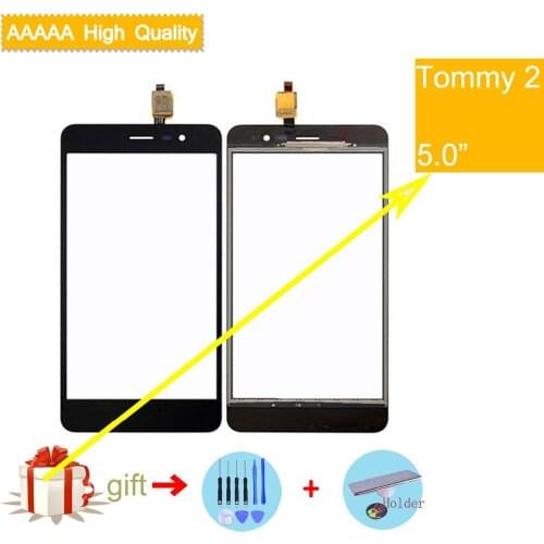 For Wiko Tommy 2 Tommy2 Touch Screen Panel Sensor Digitizer Front Outer Glass Touchscreen Tommy 2 Touch Panel Black Replacement