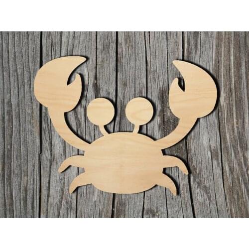 Wood Cutout Shapes Crab Shape - Multiple Sizes - Laser Cut Unfinished