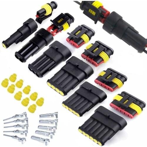 Sealed wire car connector plug-in 30 sets of bagged waterproof connector 1/2/3/4/5/6 hole