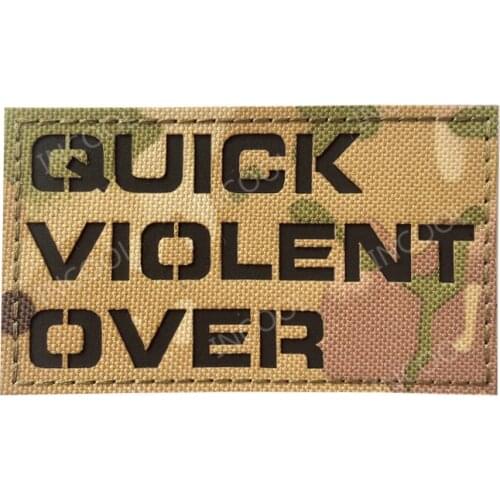 IR Infrared Reflective QUICK VIOLENT OVER Tactical Military Patches Combat Emblem CP Badges For Clothing Jackets Clothes