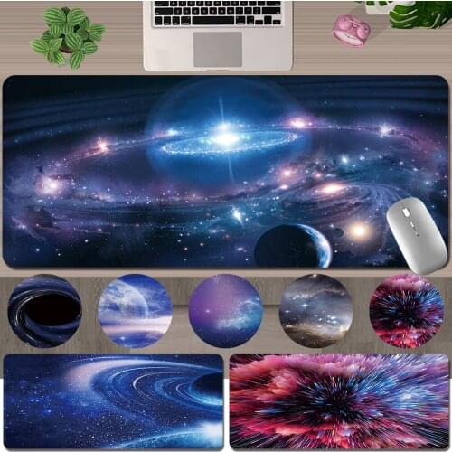 Computer Keyboard Mousepad Non-slip Gaming Mouse Pad PU Leather Space Series Pattern 30x60CM 30x80CM Office Desk Accessories