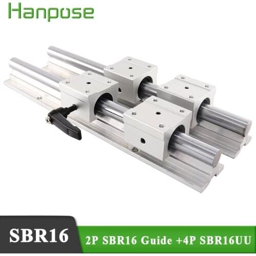 1100mm 1200MM 1300MM linear guide 2P SBR16 linear guide length linear bearings with 4P SBR16UU cnc router par