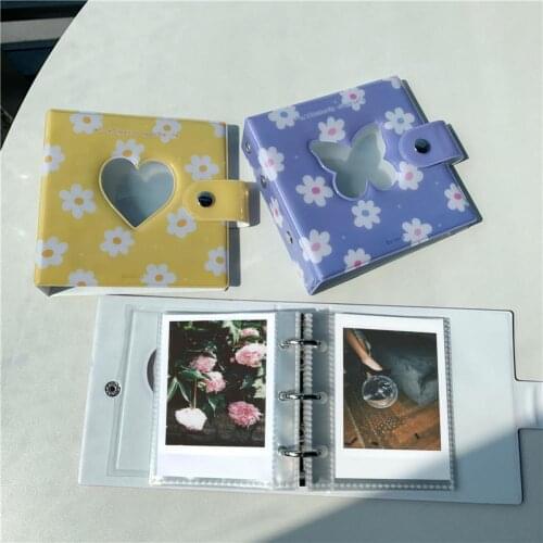3 Inches Mini Photo Album Card Holder Love Heart Shape Photo Album Pockets Business Card Bag Photocard Holder