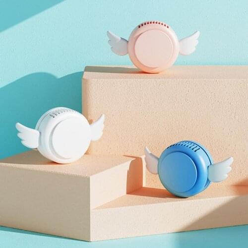 Mini Rechargeable Little Angel Neck Hanging Fan for Home