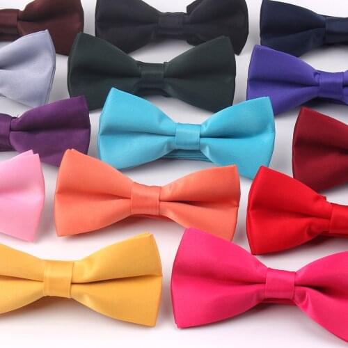 Fashion Solid Bow Tie For Men Women Classic Bowtie For Business Wedding Bowknot Adult Mens Bowties Cravats Red Purple Tie