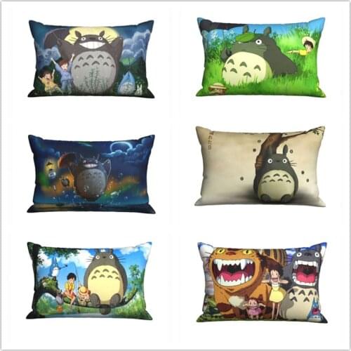 My Neighbor Totoro Hayao Miyazaki Pillow Case Cushion Cover Cartoon Anime Figure Pillowcover Car Sofa Room Party Decorative Gift