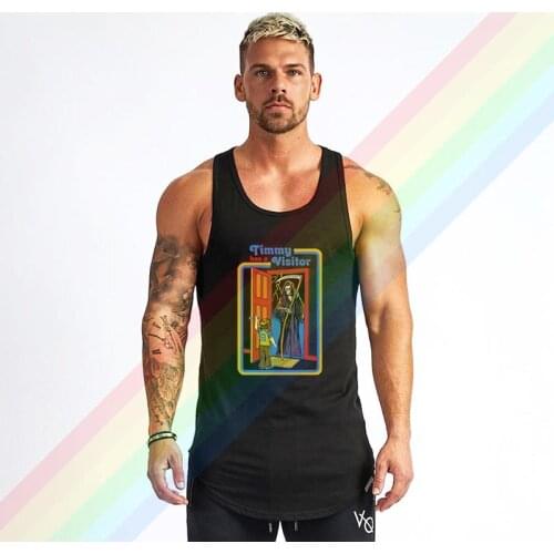 Timmy Has A Visitor Oil Painting Summer Soft Custom Sleeveless Design Your Own Vest Cotton Mens Muscle Tee Tank Top Shirt