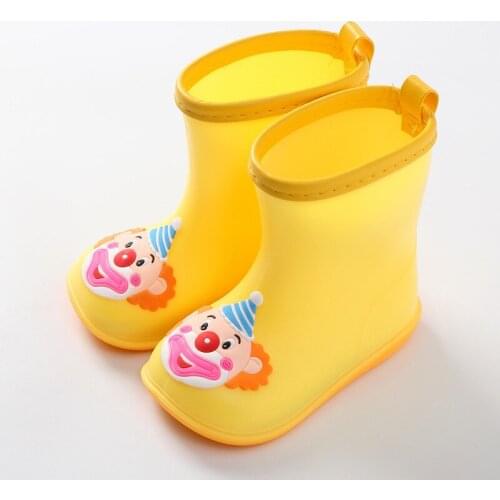 2019 New Childrens Rain Boots Boys Girls' Waterproof Cartoon Lovely RainBoots Infants Kids Baby Water Rubber Rain Wear Shoes