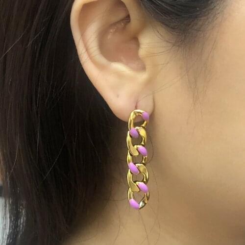 Stainless Steel Earrings For Women Geometric Earrings Chain Earrings For Women Unusual Earrings 2021 Trend Drop Earing