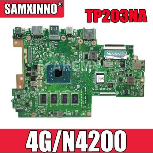 New TP203NA 4G/N4200 Motherboard (EMMC_64G) For Asus TP203NA TP203N TP203M TP203MA Laotop Mainboard Motherboard