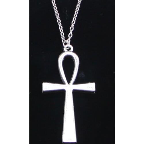 New Fashion Necklace 52x28mm cross egyptian ankh life symbol Pendants Short Long Women Men Colar Gift Jewelry Choker