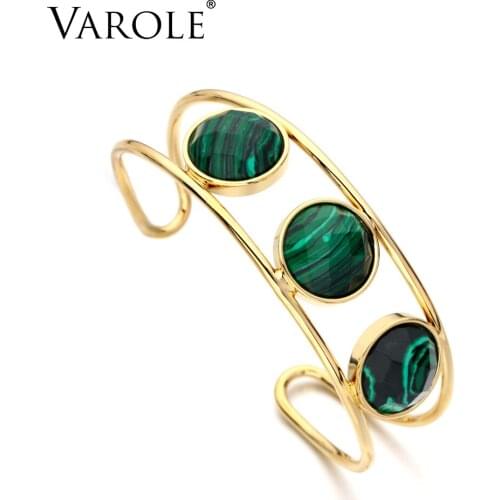VAROLE New Arrival Gold Color Stainless Steel Love Cuff Bracelets Bangles for Women Indian Jewelry
