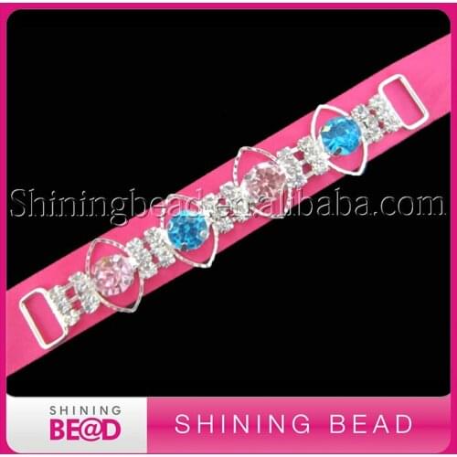 New Arrival Silver beautiful colorful Wholesale Leaf rhinestone swimwear strap accessories for bikini