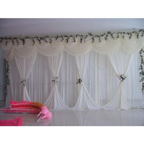 New White elegant wedding backdrop curtain marriage wedding stage decoration fast shipping