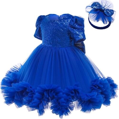 LZH Baby Girls Dresses For Newborn Formal Wedding Party Bowknot Sequins Princess Dress Infant 1st Year Birthday Christmas Dress