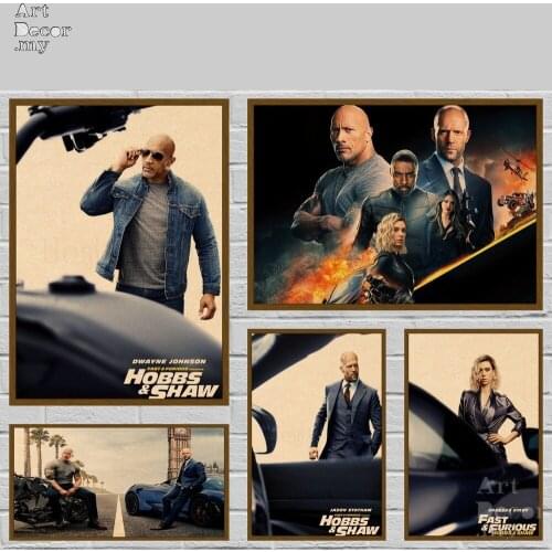 Fast & Furious Presents Hobbs & Shaw Retro Kraft Paper Movie Poster For Home Art Decoration Posters