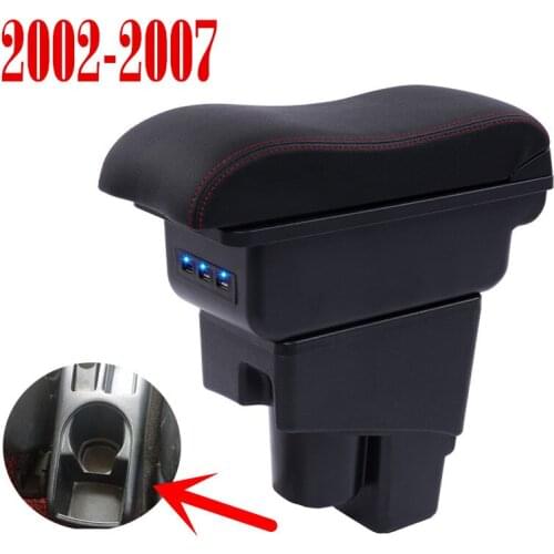 For Honda Fit Jazz hatchback armrest box central Store content Storage box with cup holder ashtray USB interface 2004-2007