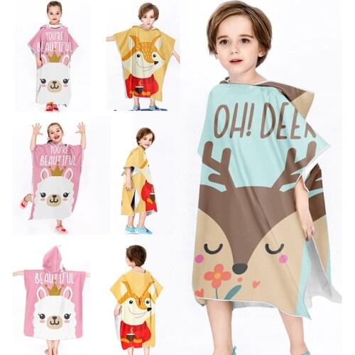 New Cartoon Child Sunscreen Beach Shawel Fashion Kids Hooded Bath Towel Microfiber Boys Girls Beach Towels Super Absorbent120*60