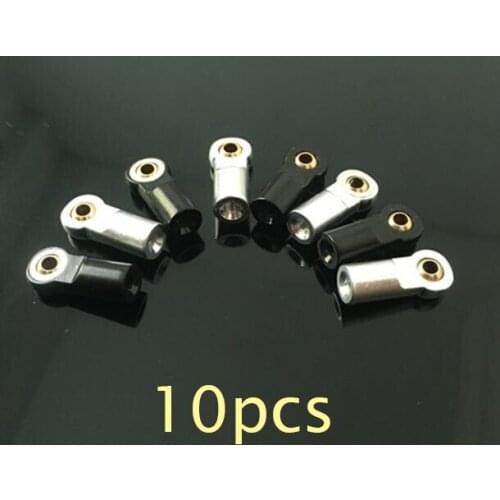 10PCS M3 Ball Joint 3mm Rod Universal Metal Ball Joint Spare Part For DIY RC Airplane 1/10 RC Crawler Car Model Black/Silver