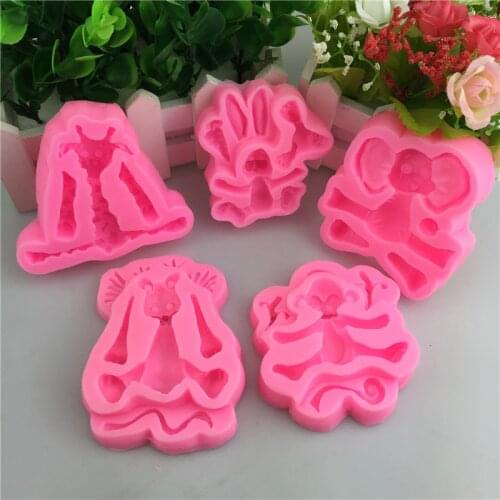 3D Cartoon Animal Silicone Mold Fondant Cake Decorating Tools Candy Clay Molds Cookie Cupcake Chocolate Baking Molds